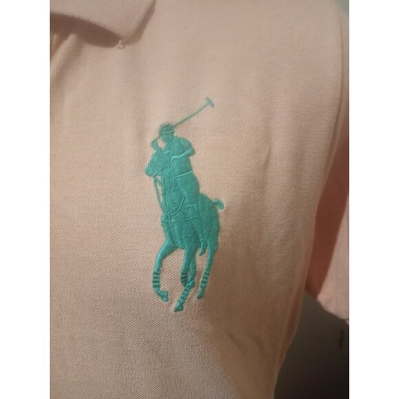 Polo Ralph Lauren Polo Shirt Mens Peach Orange Cotton Big Pony #3 Logo Sz Medium - Picture 2 of 10